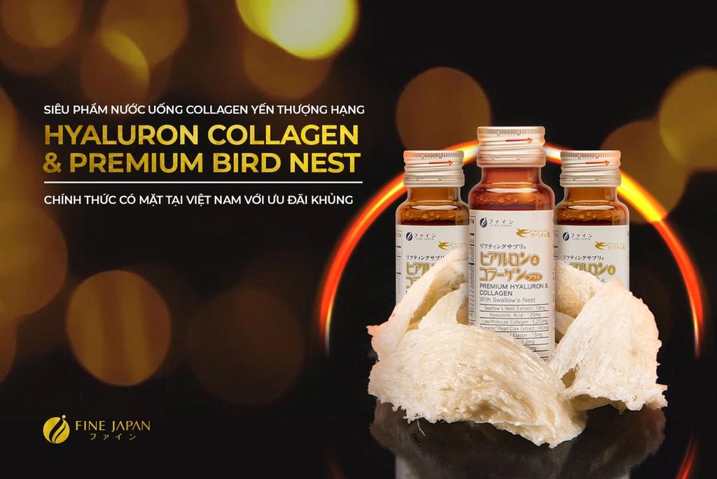 Nước Uống Collagen Yến Thượng Hạng - Fine Hyaluron &amp; Collagen Premium Swallow's Nest Chính Thức Có Mặt Tại Việt Nam