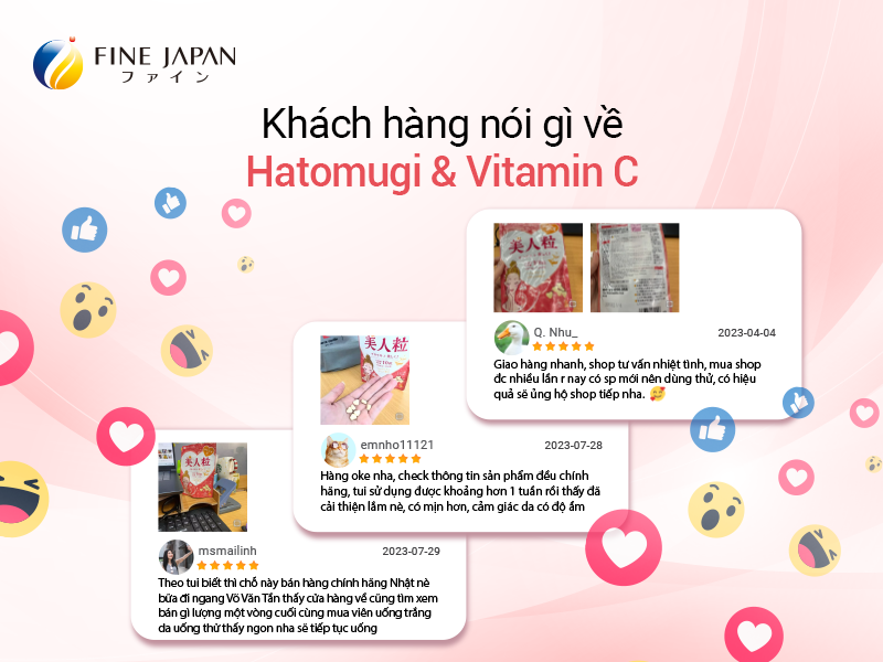 Viên uống trắng da Hatomugi & Vitamin C Nhật Bản